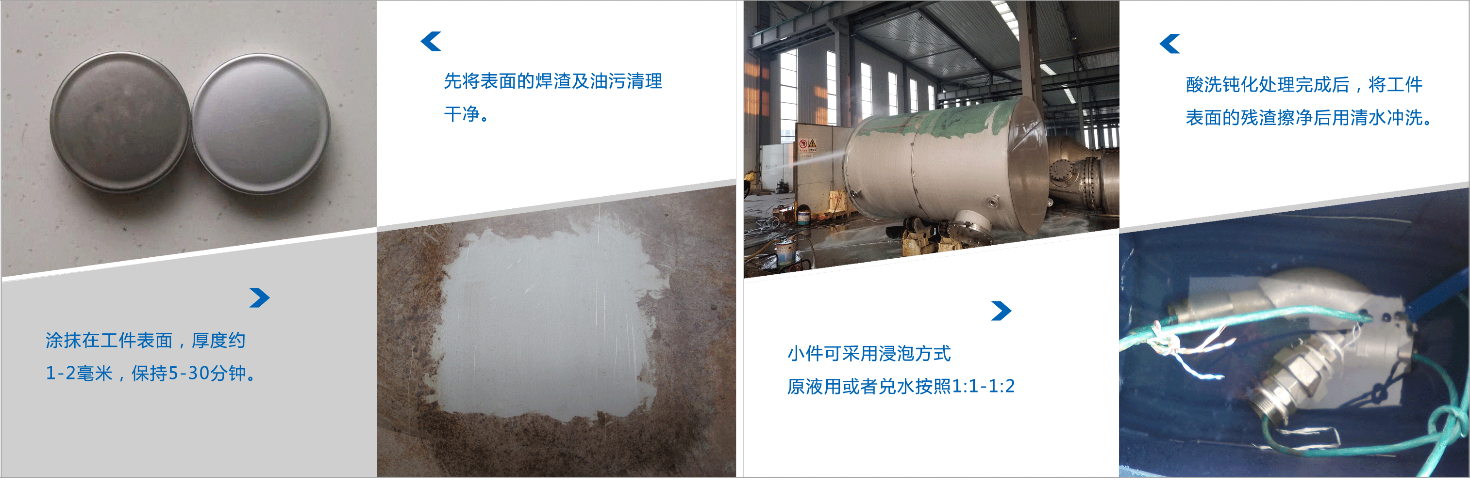 不鏽鋼痠洗鈍化膏鈍化液使用(yong)説明